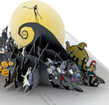 Hallmark Nightmare Before Christmas 3D pop-up Christmas card with gold foil details, black and navy design, greeting card for the holidays
