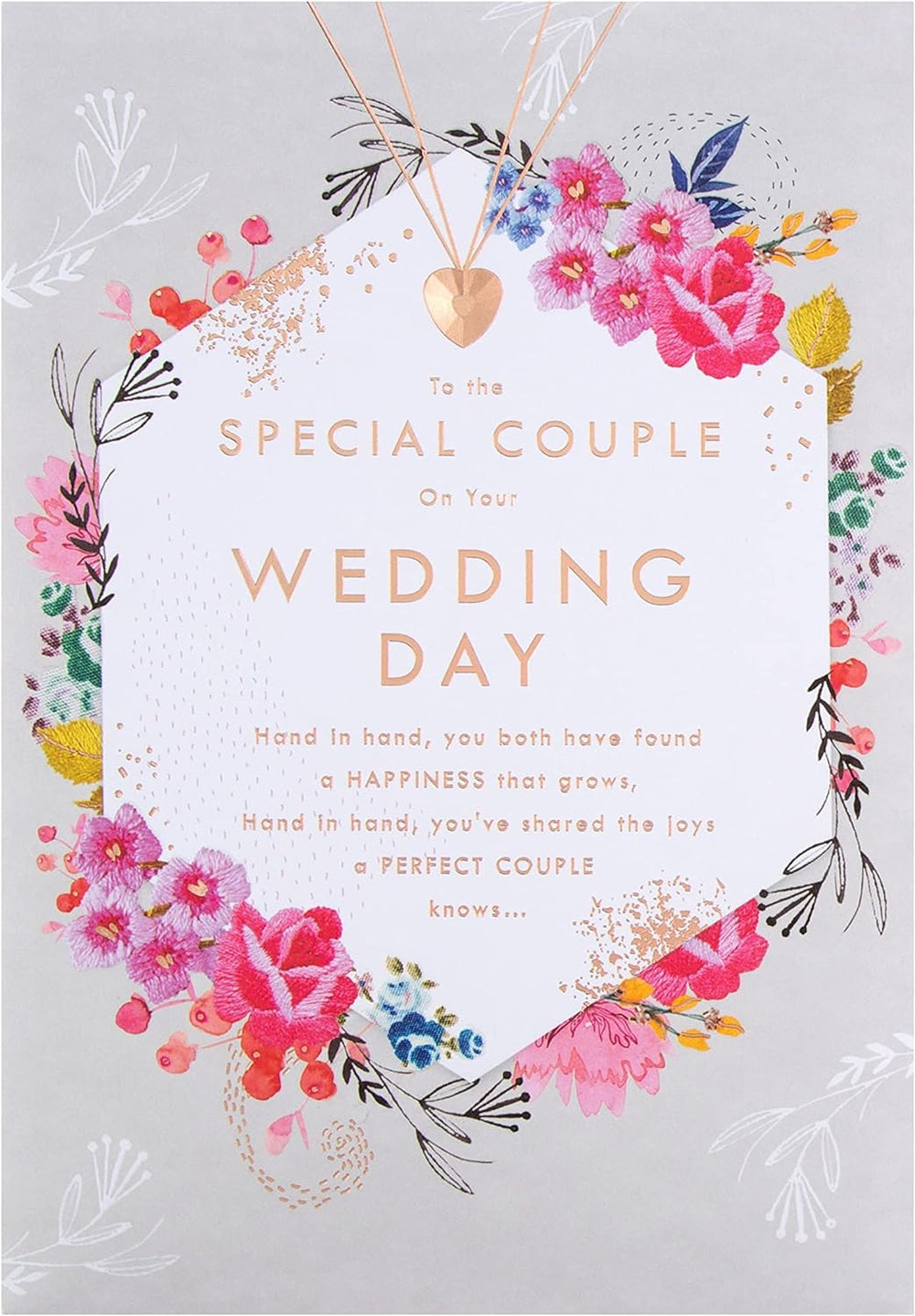 Hallmark wedding congratulations greeting card with floral and text design, featuring elegant floral artwork and heartfelt message.