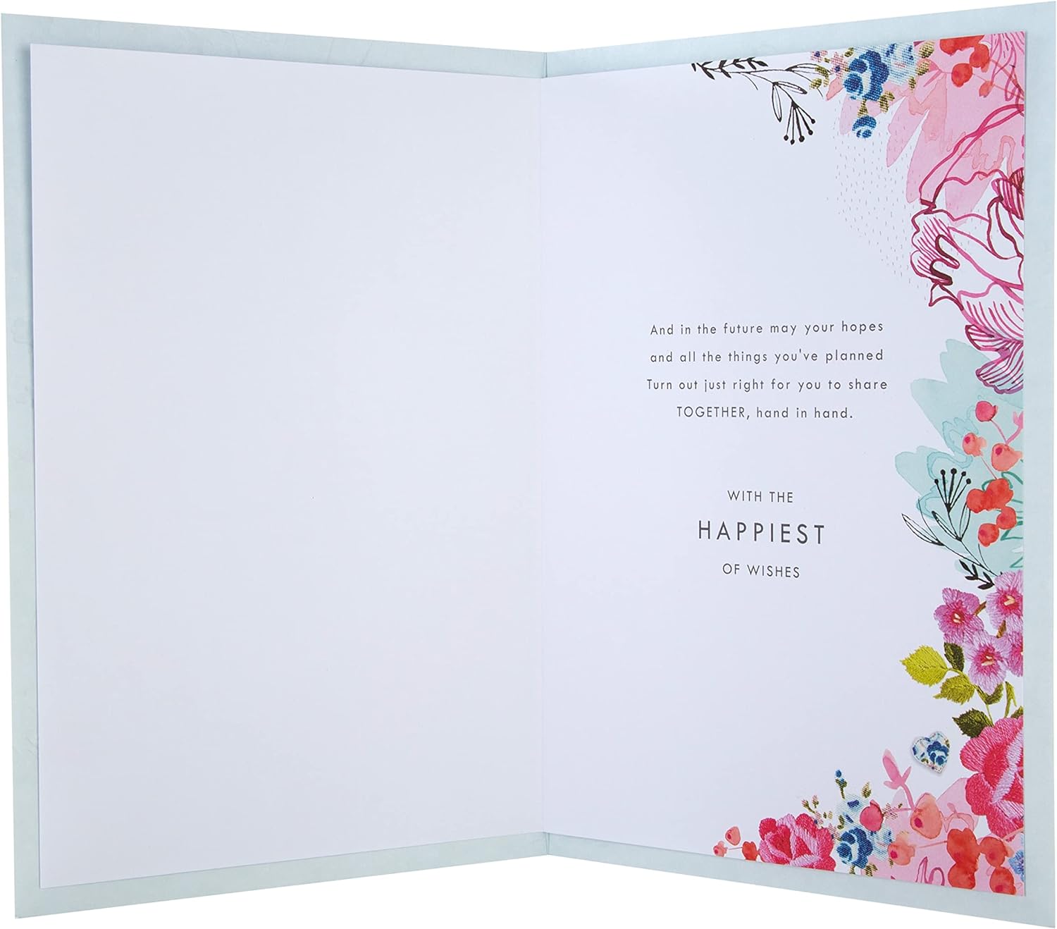 Hallmark wedding congratulations greeting card with floral and text design, featuring elegant floral artwork and heartfelt message.