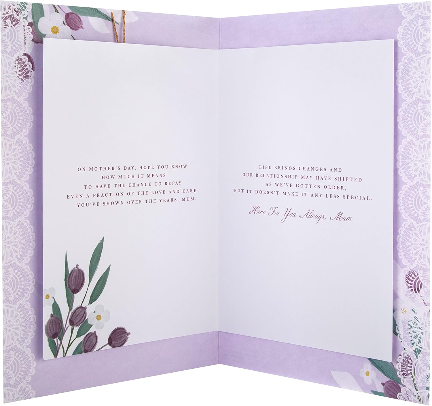 Hallmark classic floral Mother's Day card with elegant, timeless design and delicate flower illustrations.