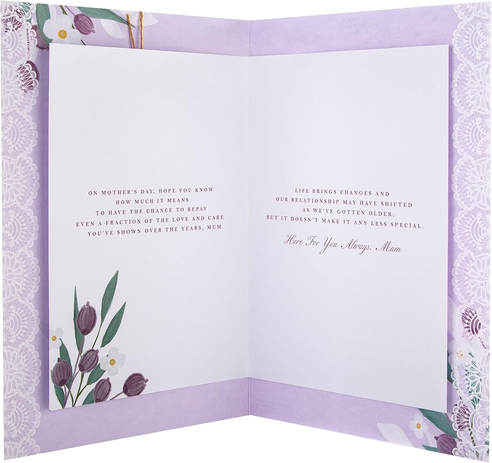 Hallmark classic floral Mother's Day card with elegant, timeless design and delicate flower illustrations.