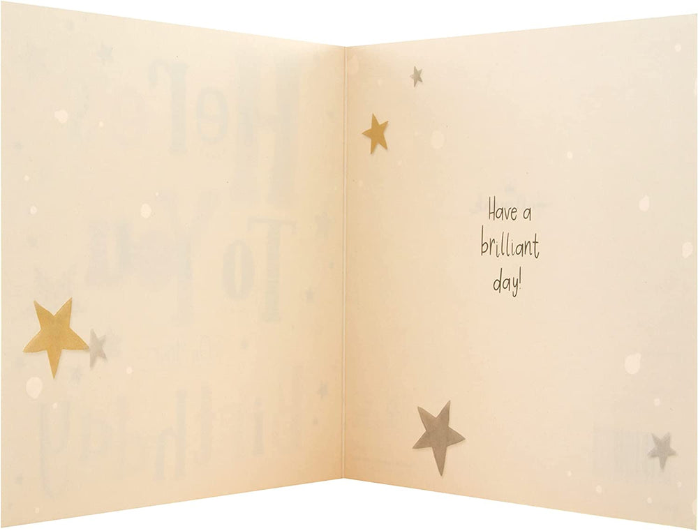 Hallmark Classic Gold and Silver Text Birthday Card with elegant design, perfect for celebrating birthdays with a stylish greeting card.