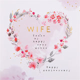 Hallmark contemporary floral heart anniversary greeting card for wife with colorful floral design and heartfelt message.