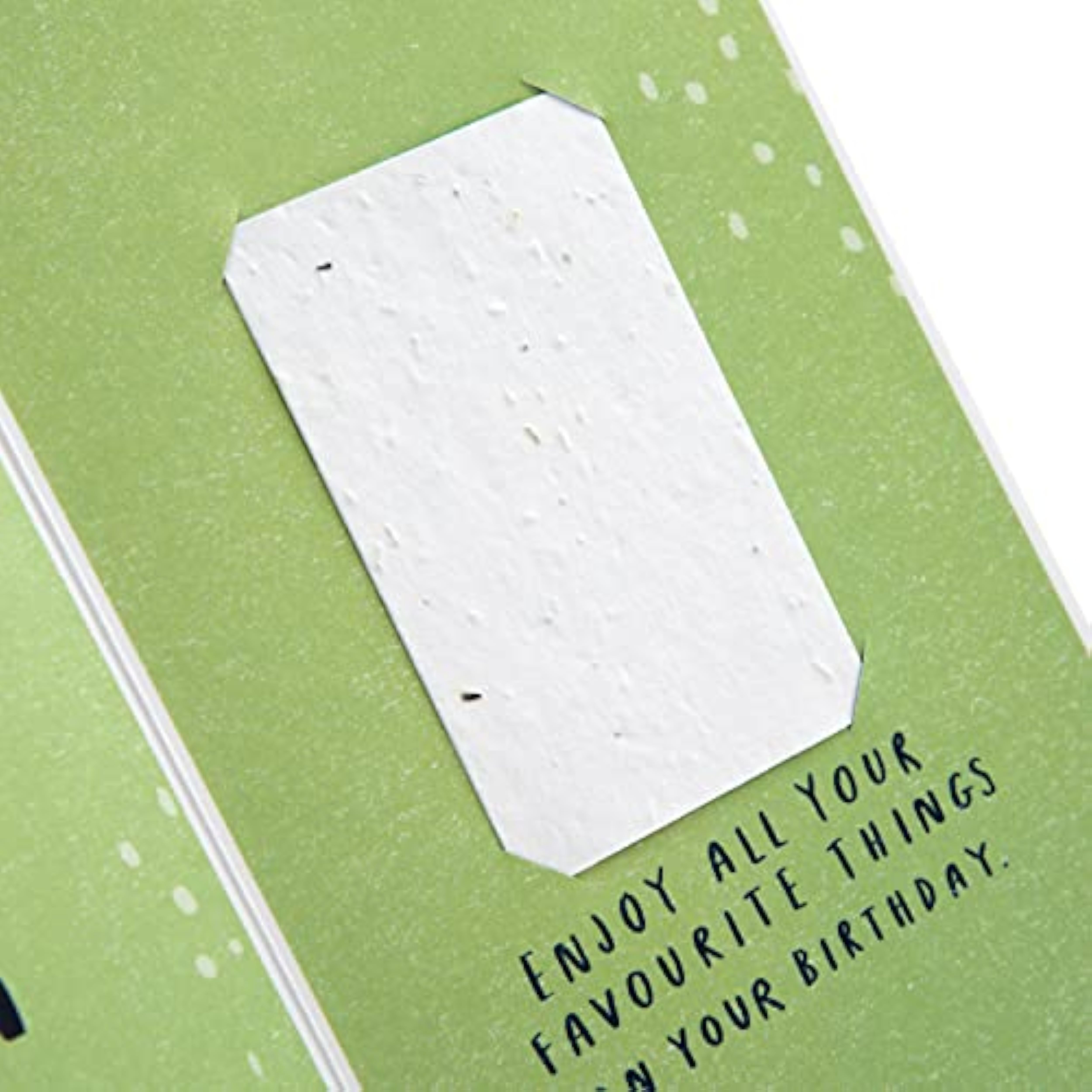 Hallmark contemporary garden-themed greeting card with seeded paper insert, featuring colorful floral design and cheerful message.