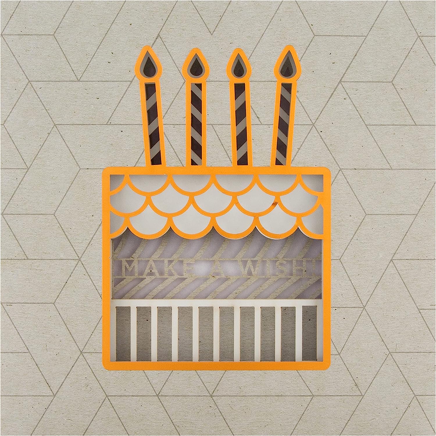 Hallmark contemporary layered laser cut birthday card with intricate designs and colorful accents for special celebrations.