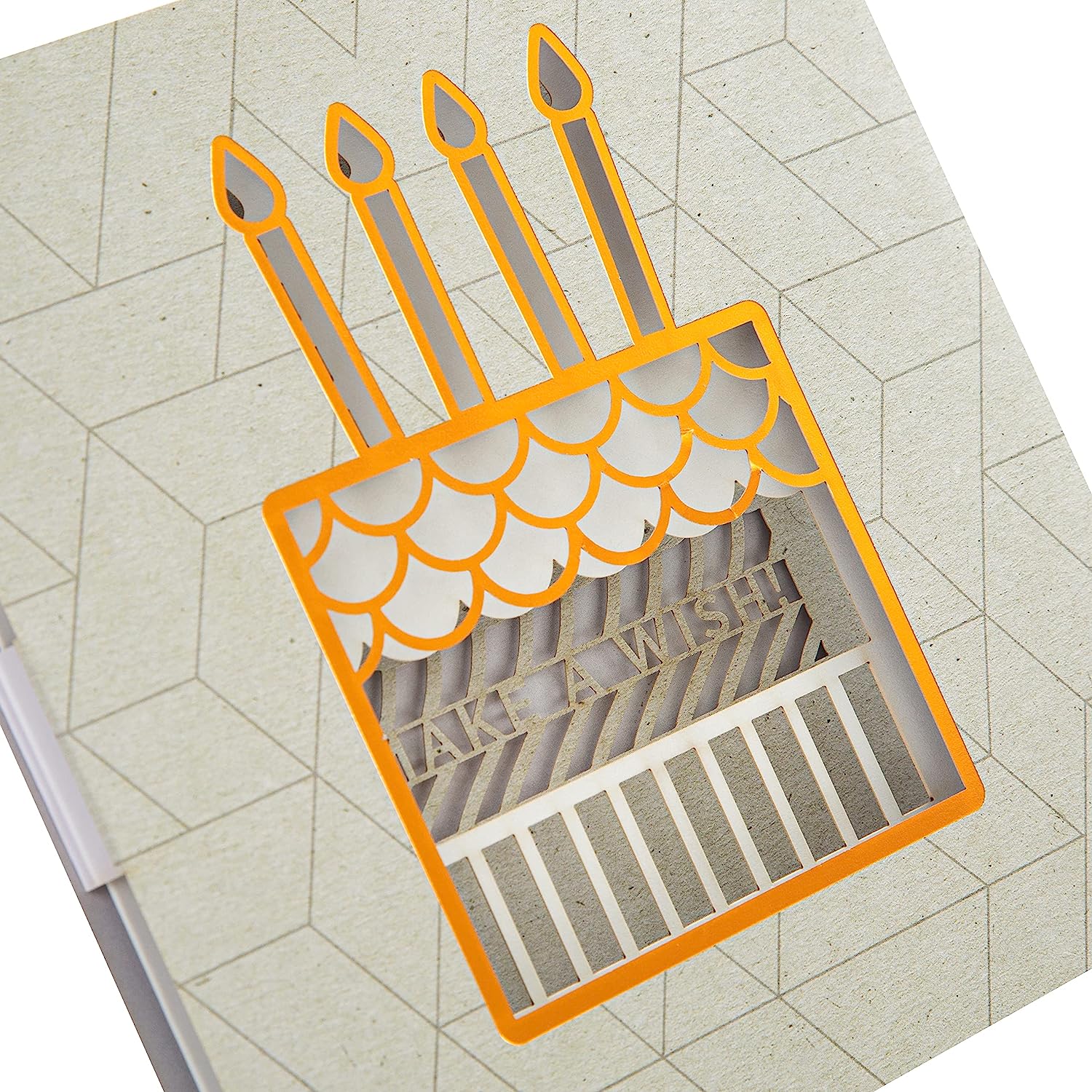 Hallmark contemporary layered laser cut birthday card featuring intricate design and vibrant colors, perfect for celebrating special occasions.