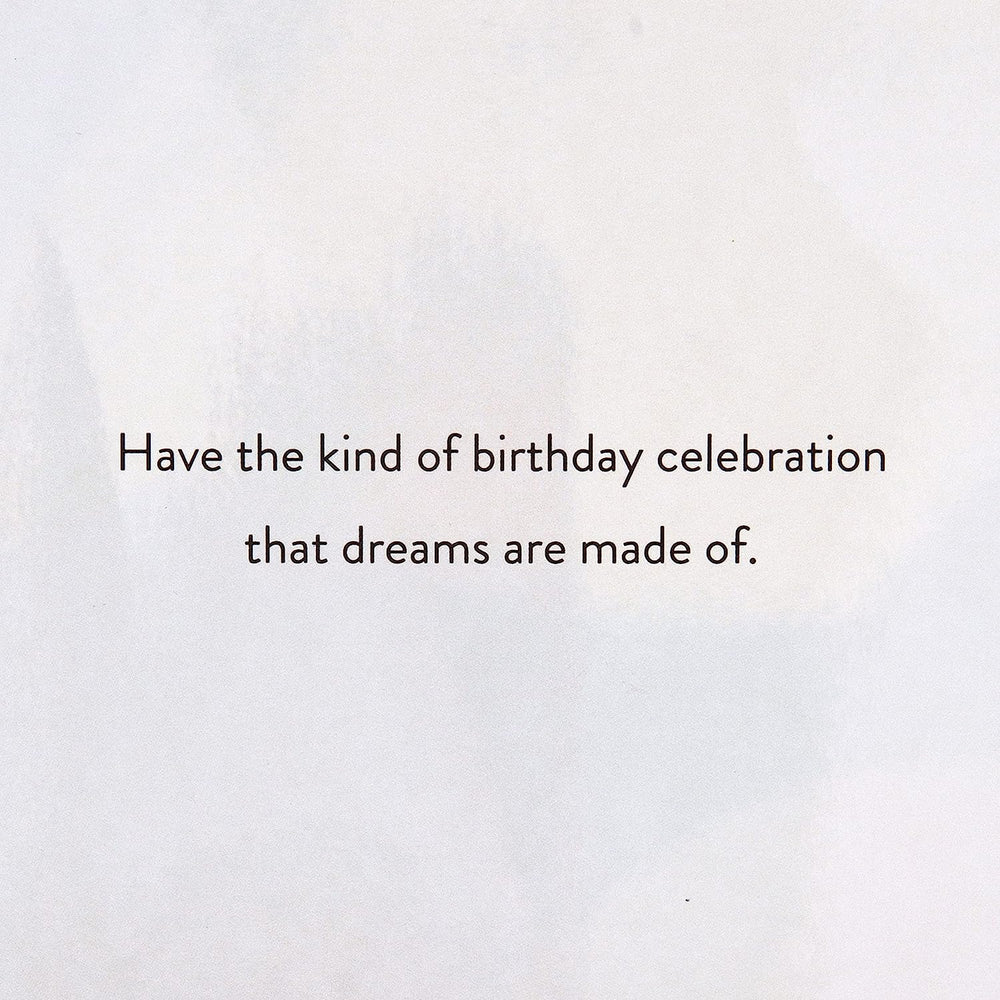 Hallmark contemporary layered laser cut birthday greeting card with intricate floral designs and elegant cut-out details.