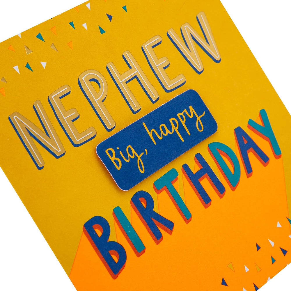 Hallmark contemporary nephew birthday greeting card featuring colorful and cheerful design with celebratory message.