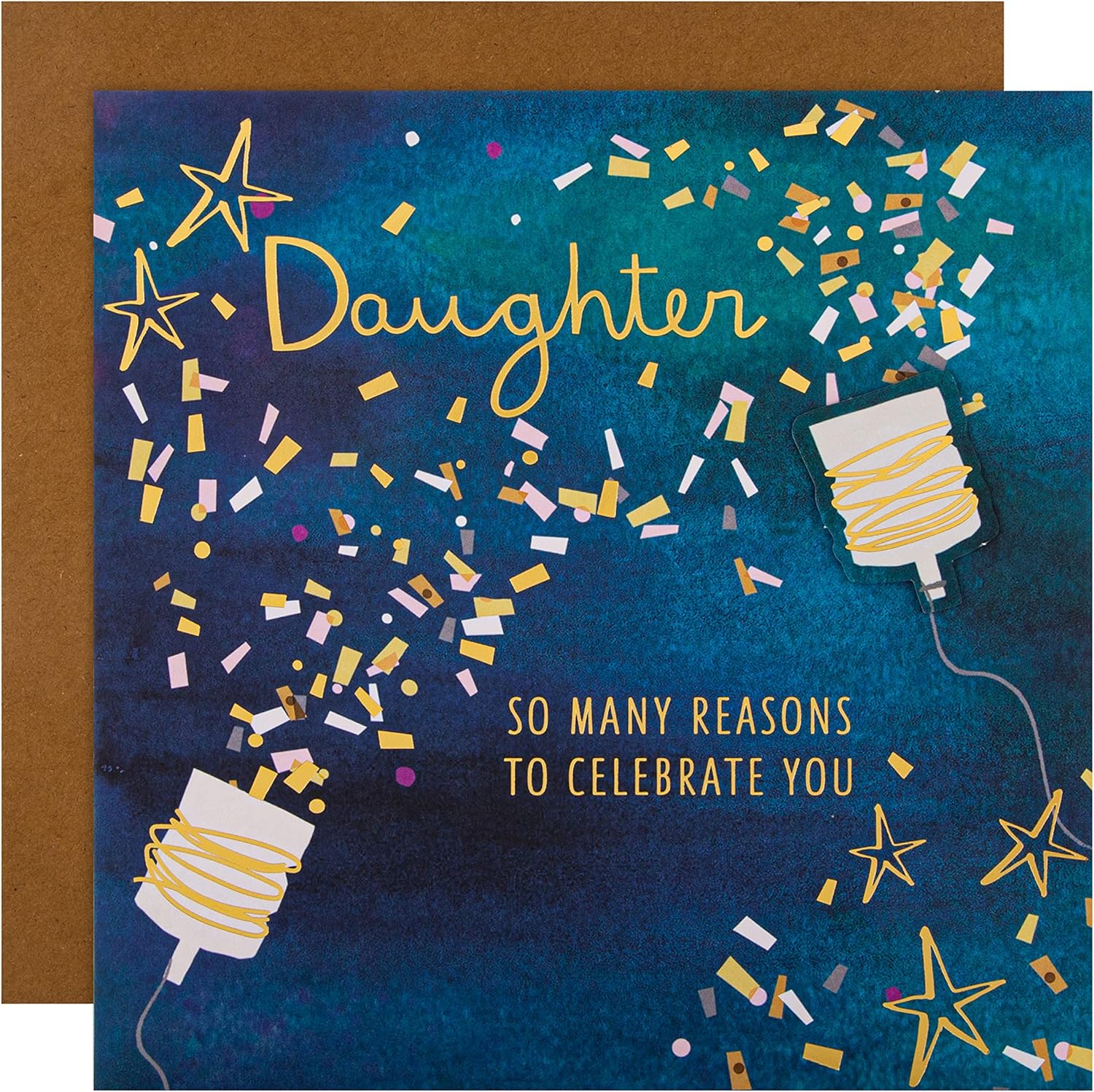 Hallmark contemporary birthday greeting card for daughter with festive celebration design and vibrant colors.