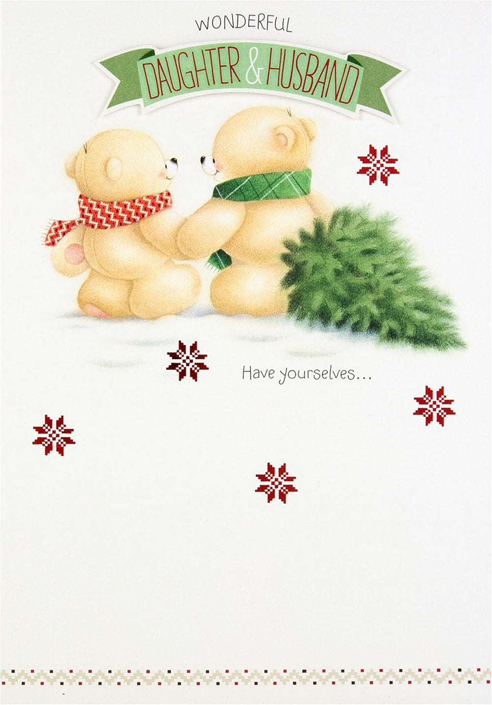 Hallmark greeting card featuring an open design for daughter and husband, with heartfelt message and decorative elements.