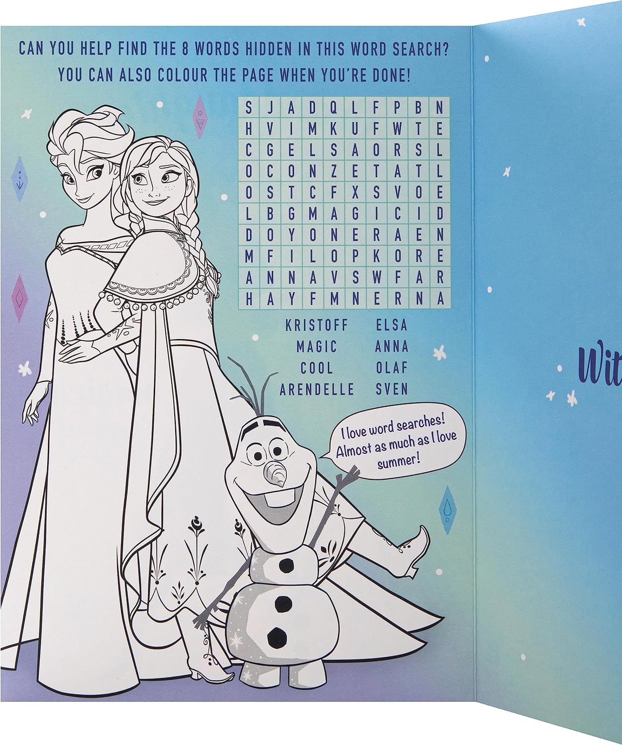 Hallmark Disney Frozen granddaughter birthday greeting card with Elsa and Anna illustrations and festive design.