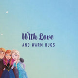 Hallmark Disney Frozen sister birthday greeting card featuring Elsa and Anna with festive winter designs.