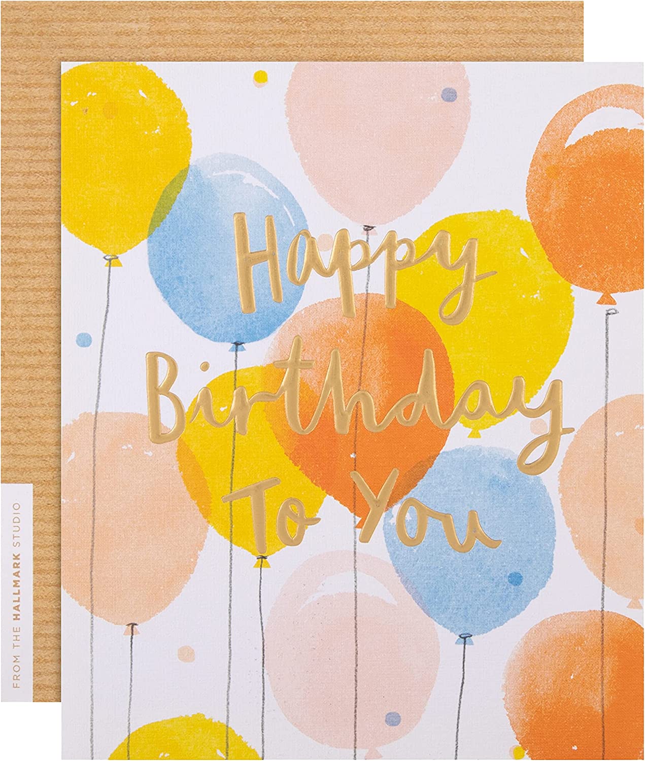 Hallmark embossed birthday greeting card with textured text design and colorful floral accents, perfect for celebrating special occasions.