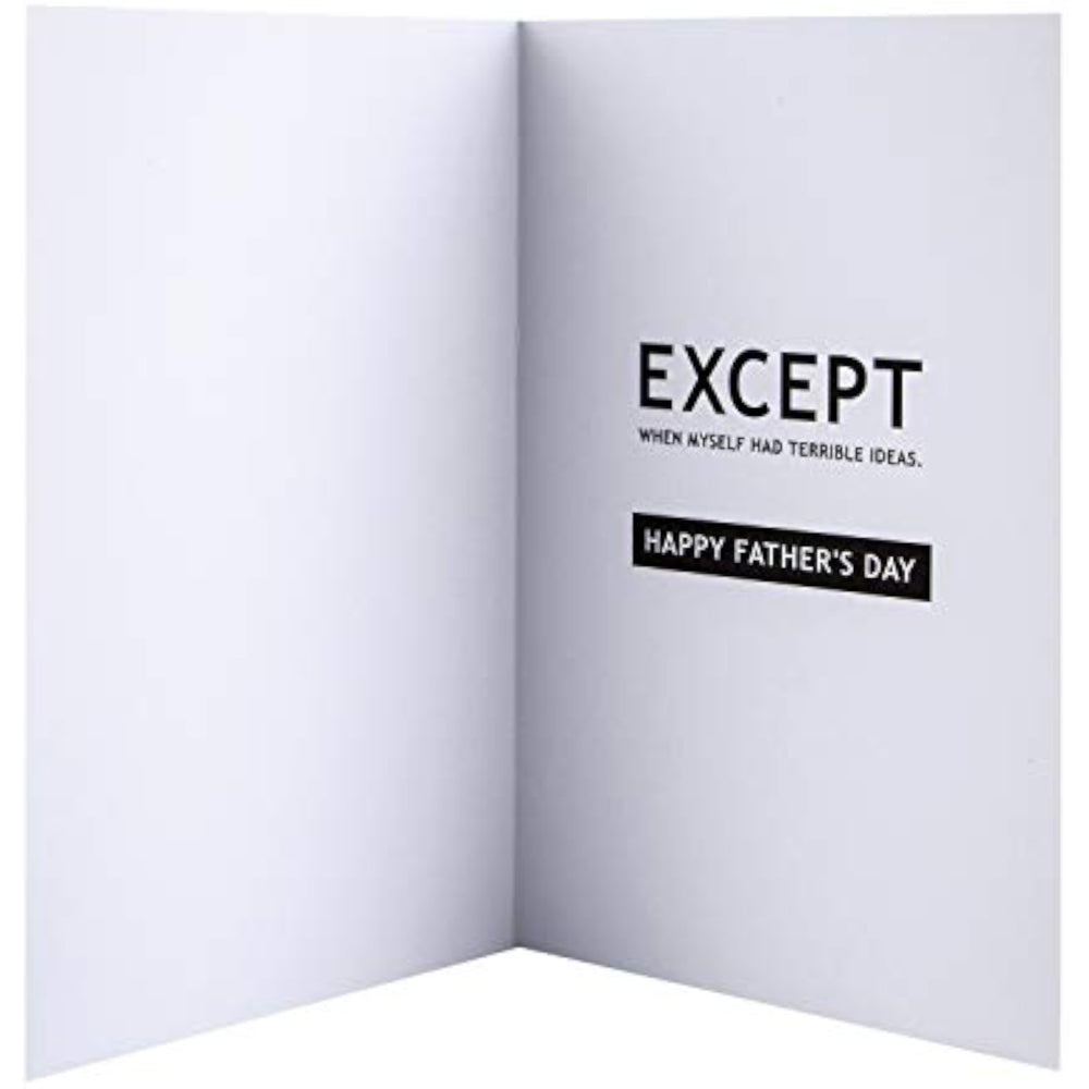 Hallmark Father's Day greeting card for dad with humorous text-based design, featuring colorful and playful artwork.