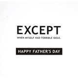 Hallmark Father's Day greeting card for Dad featuring humorous text design, showcasing a colorful, card with playful message.