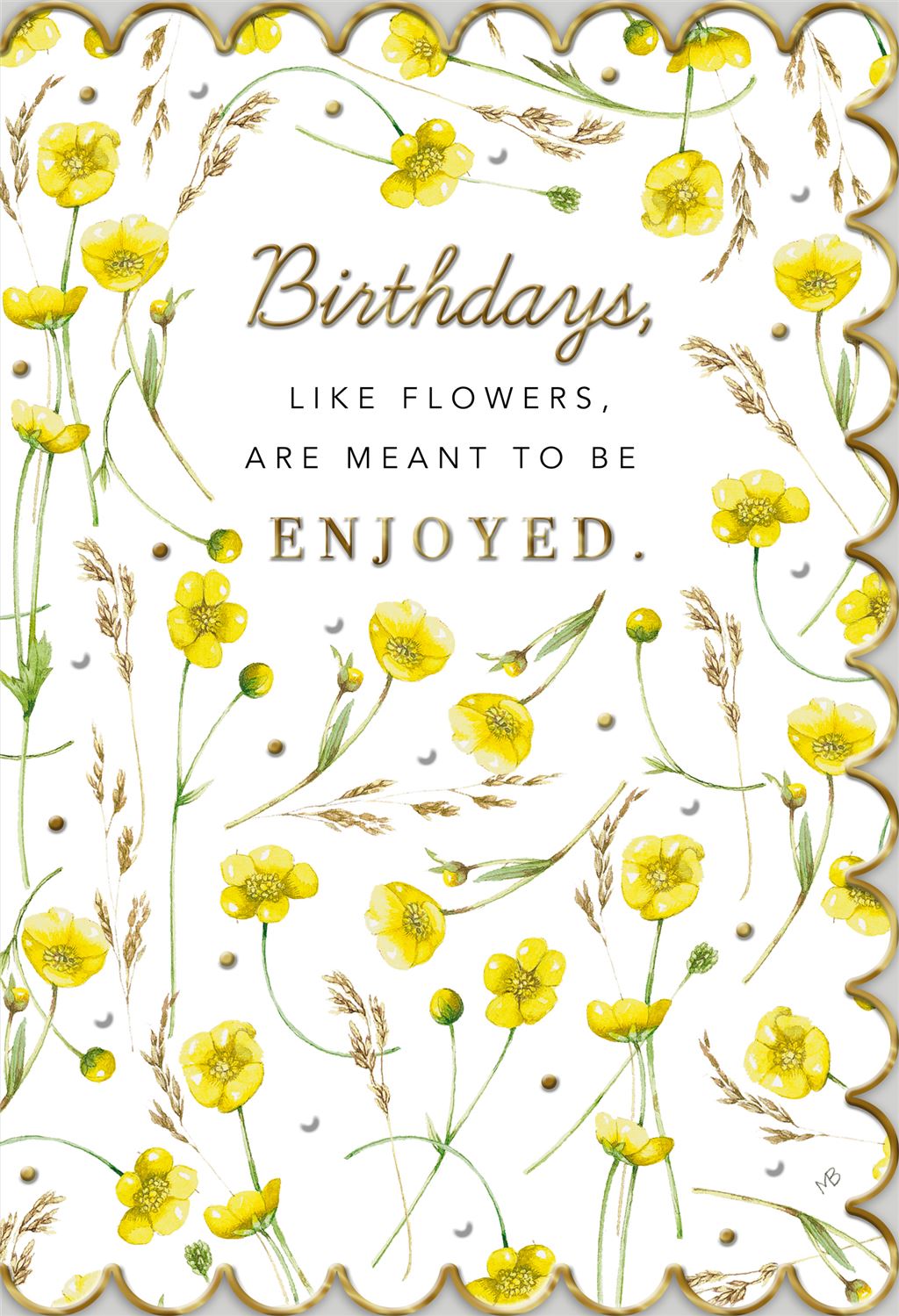 Hallmark floral birthday card featuring colorful flower illustrations and cheerful message, perfect for celebrating special birthdays