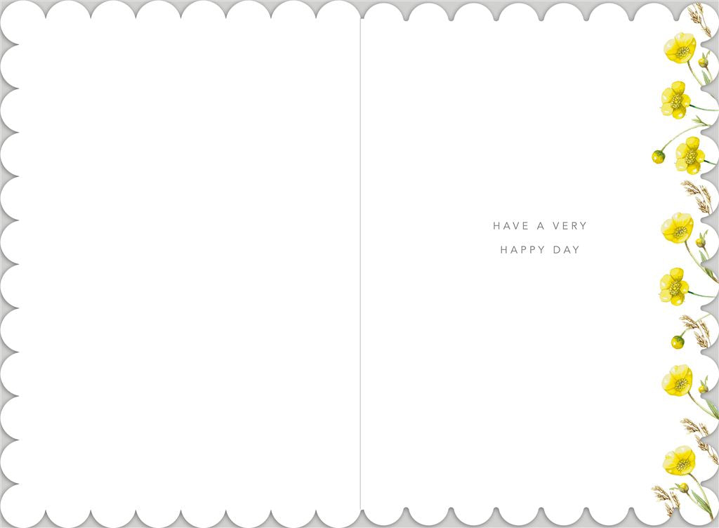 Hallmark floral birthday card with colorful flower illustrations, designed for celebrating birthdays with cheerful, nature-inspired imagery.