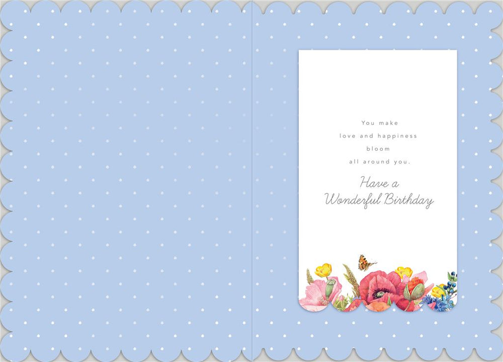 Hallmark floral birthday greeting card for grandma featuring a heartfelt design with colorful flowers and elegant lettering.