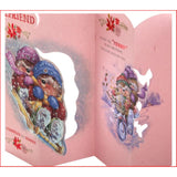 Hallmark "For My Sweet Girlfriend" 3D greeting card featuring cuddles and kisses with colorful floral design.
