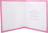 Hallmark For You Daughter greeting card with colorful heart illustrations and heartfelt message inside.