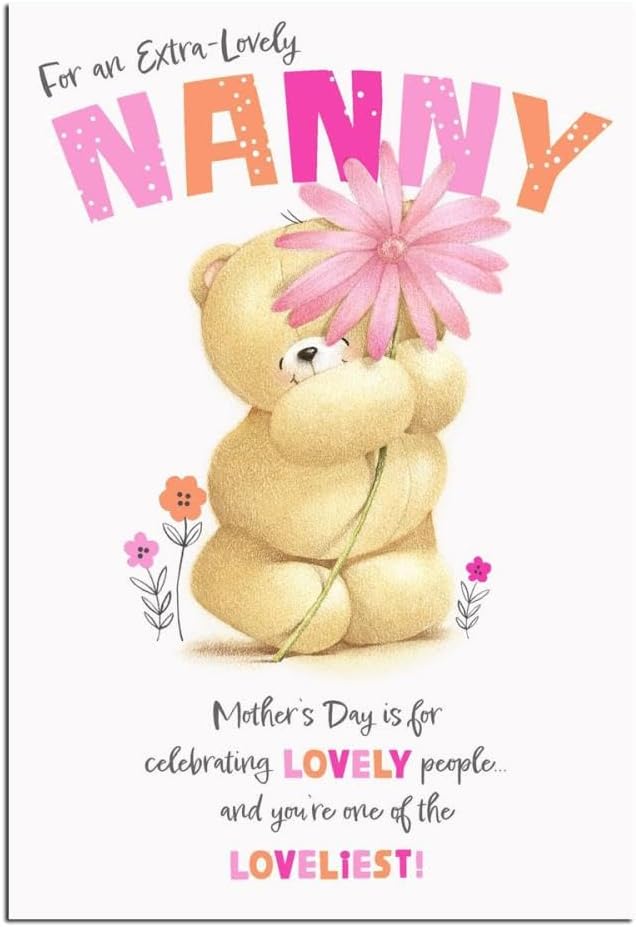 Hallmark Forever Friends Extra Lovely Nanny Mother’s Day greeting card with charming floral design and heartfelt message.