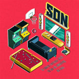 Hallmark Gaming Son birthday greeting card featuring colorful gaming-themed design and playful text for a son's special day.