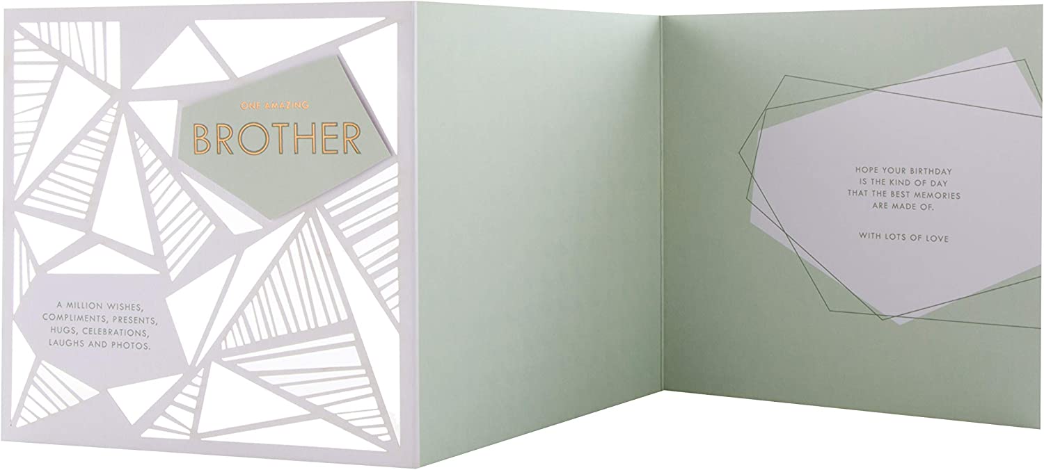 Hallmark geometric laser-cut design birthday greeting card with intricate patterns and bold shapes, perfect for celebrating birthdays.