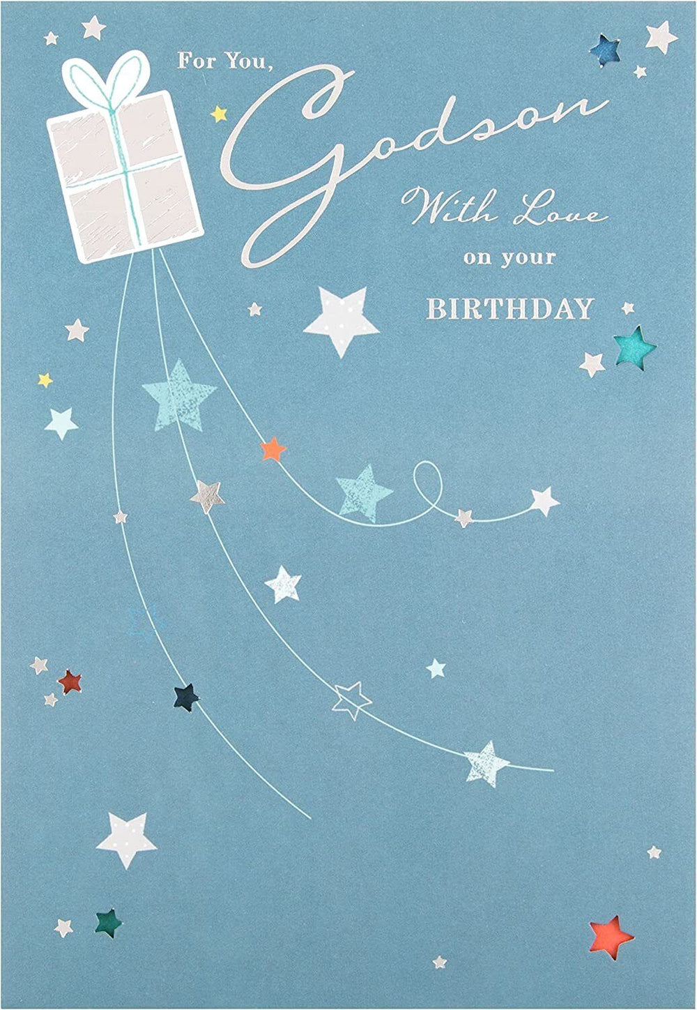 Hallmark Godson birthday greeting card titled 'Special' featuring colorful design, medium size, and heartfelt message inside.