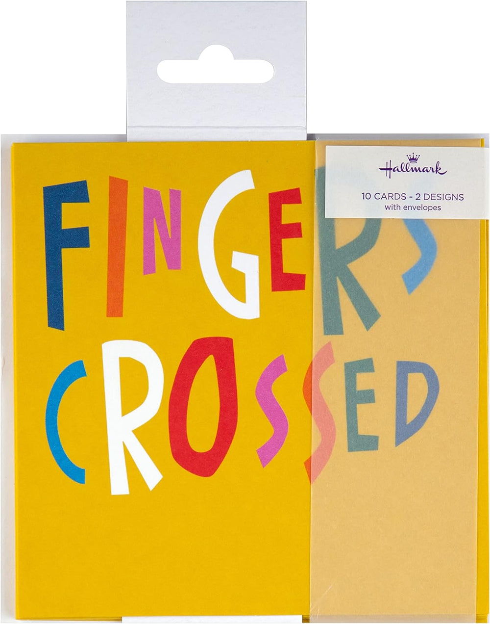 Set of 10 Hallmark Good Luck greeting cards in two bright, colorful designs, perfect for celebrating special occasions.