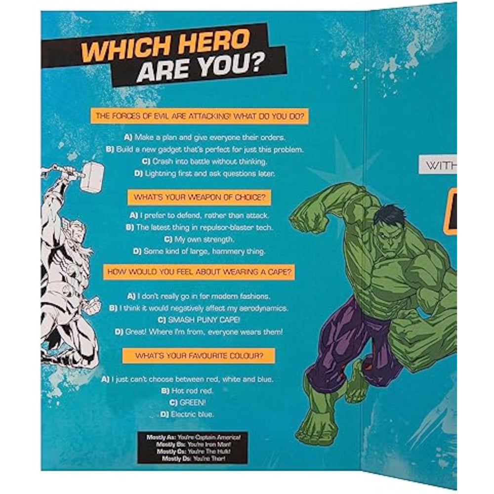 Hallmark Marvel Superheroes birthday greeting card featuring popular Marvel characters for a grandson.