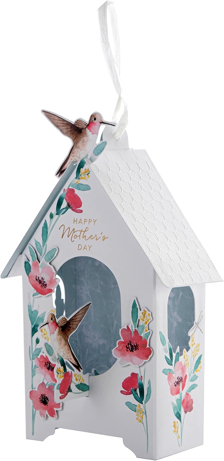 Hallmark Modern 3D Birdhouse Mother’s Day Card with a stylish pop-up design and intricate details, perfect for celebrating moms.
