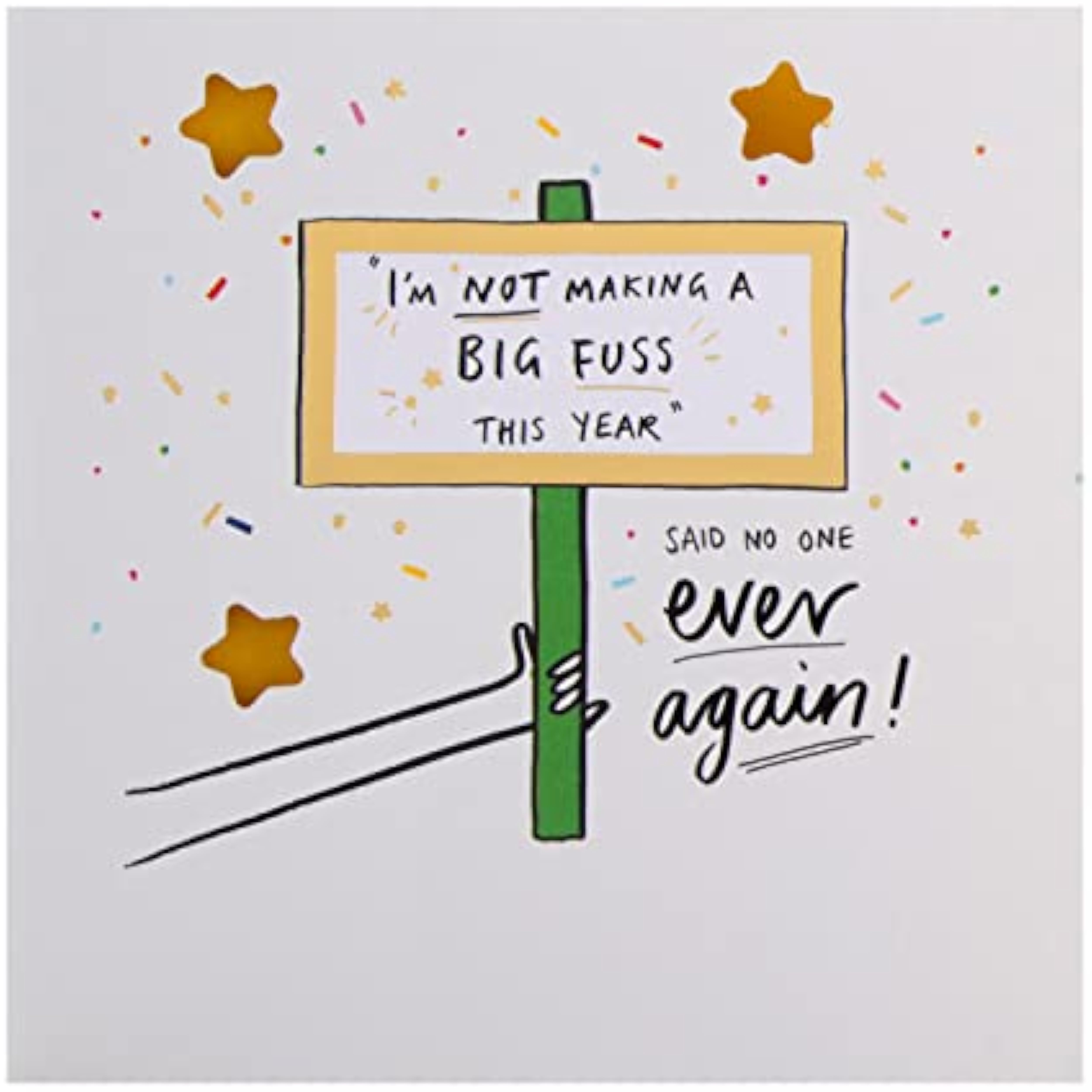 Hallmark More Than a Feeling Collection humorous illustrated birthday card featuring a playful design and cheerful message.