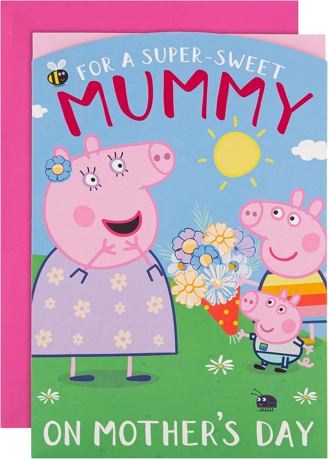 Hallmark Peppa Pig Super Sweet Mummy Mother’s Day greeting card with colorful Peppa Pig illustration and cheerful design.