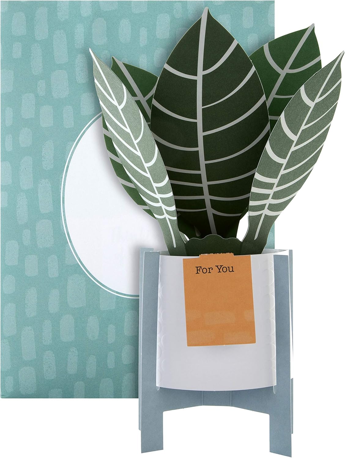 Hallmark pop-up greeting card featuring a contemporary zebra plant design with colorful, intricate paper art.