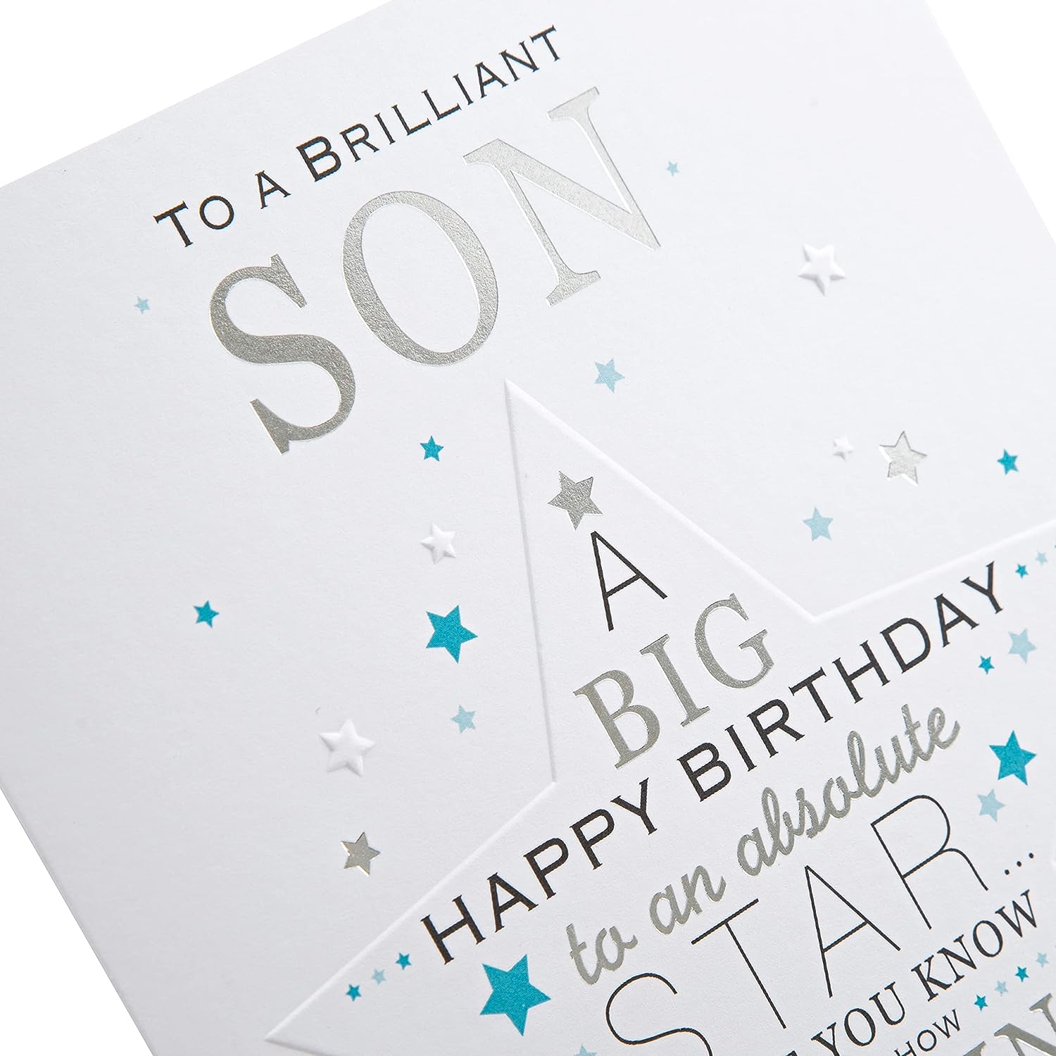 Hallmark Star Son birthday greeting card featuring a colorful star design and heartfelt message inside.