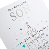 Hallmark Star Son birthday greeting card featuring a colorful star design and heartfelt message inside.