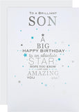 Hallmark Star Son birthday greeting card with colorful star designs and heartfelt message for celebrating a son's special day.