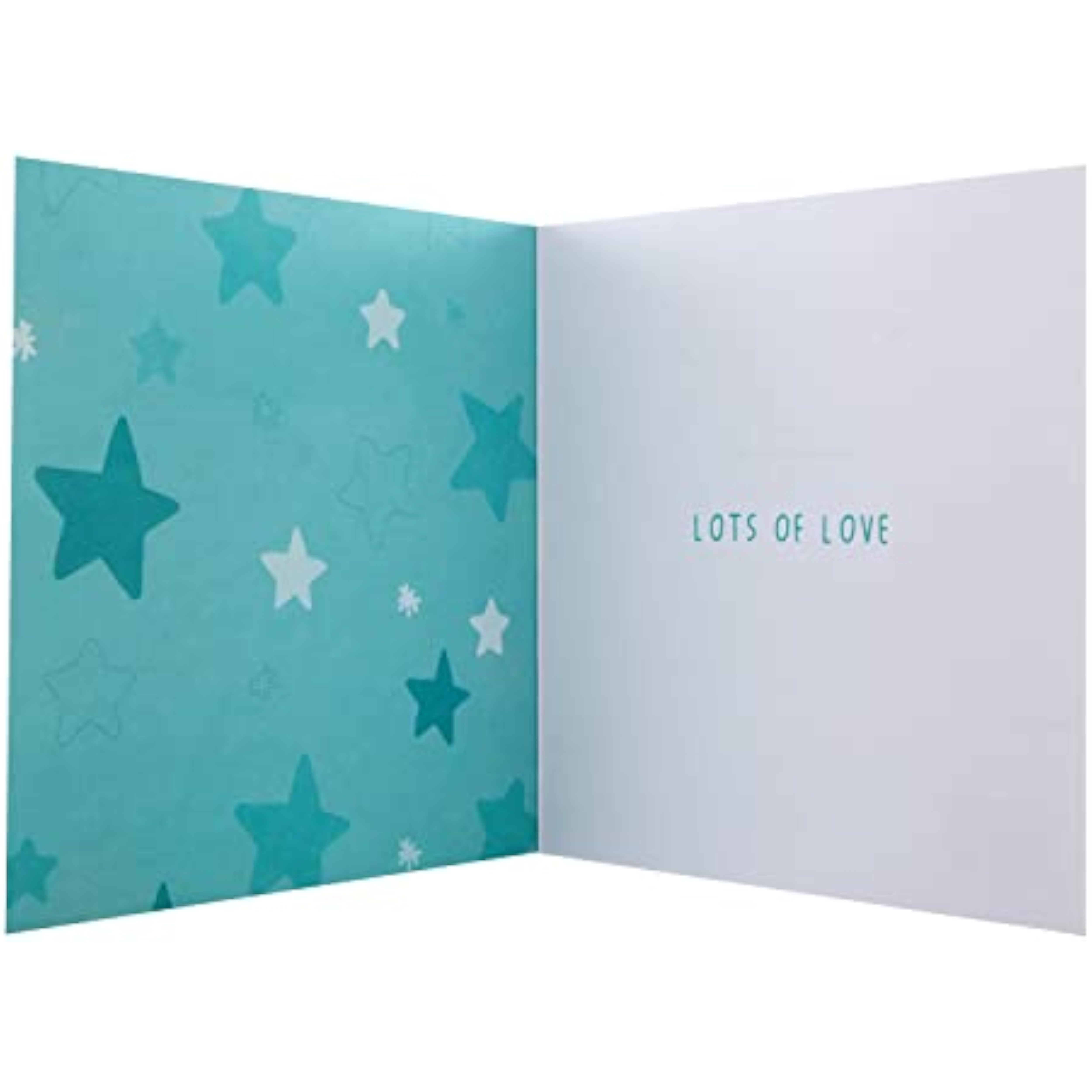 Black and white Hallmark greeting card featuring star and heart design with heartfelt birthday verse for friends.