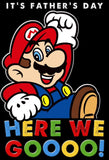 Hallmark Super Mario Father's Day greeting card featuring Nintendo gaming design with Mario character and colorful game-themed artwork.