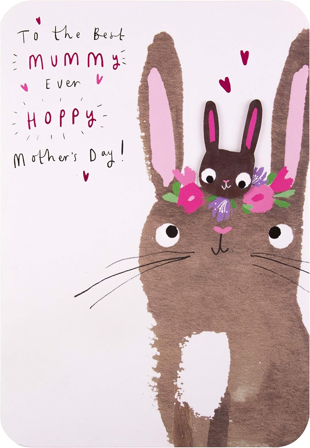 Hallmark "To the Best Mummy Ever" Hoppy Mother’s Day card featuring a cute bunny design, perfect for celebrating moms.