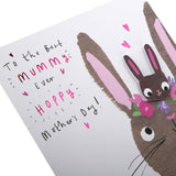 Hallmark "To the Best Mummy Ever" Hoppy Mother’s Day card featuring a cute bunny design and colorful floral accents.