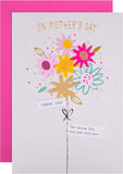 Hallmark vibrant floral bouquet Mother’s Day greeting card with bright, colorful flowers and cheerful design.