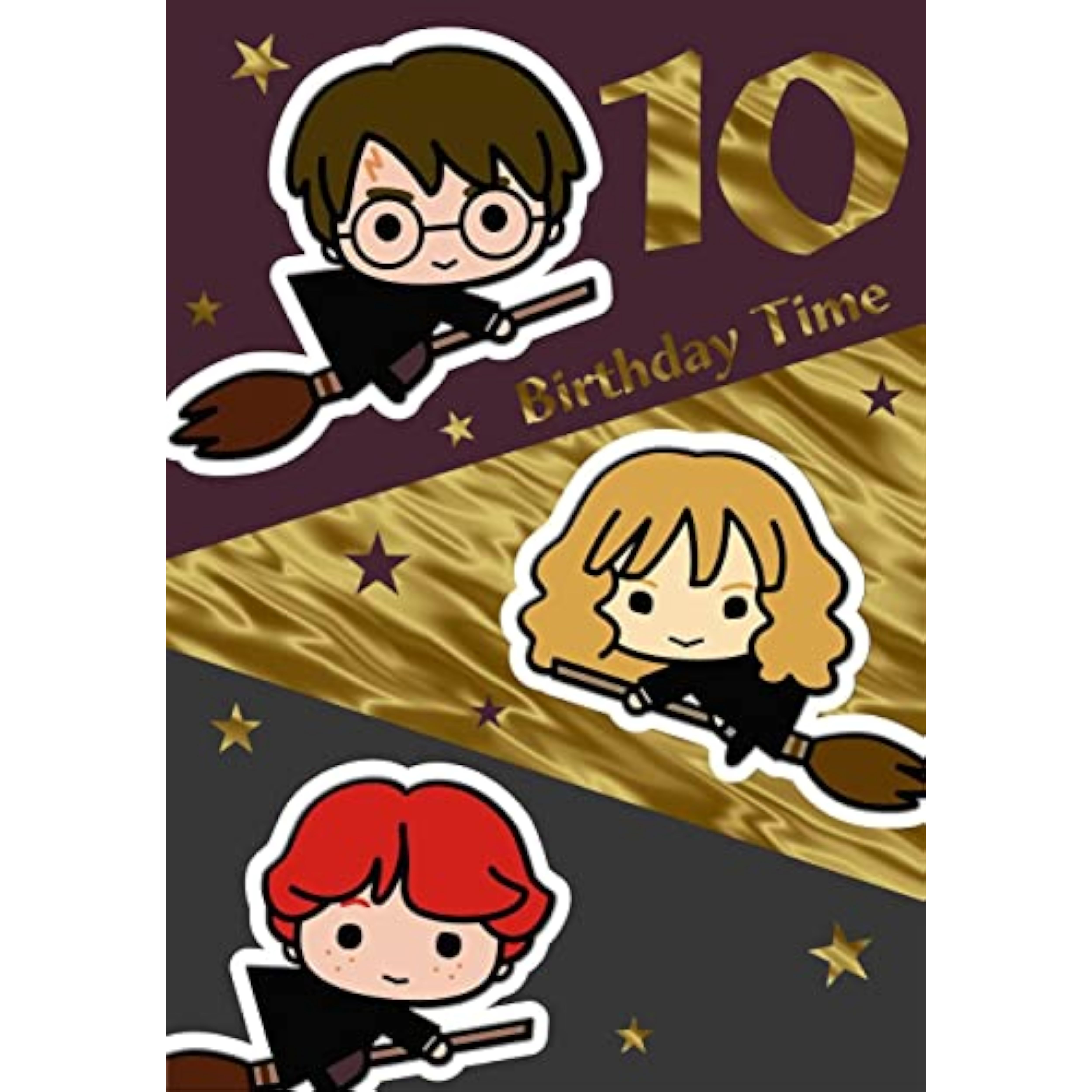 Hallmark Warner Brothers Harry Potter 10th birthday greeting card featuring Harry Potter and magical design elements.