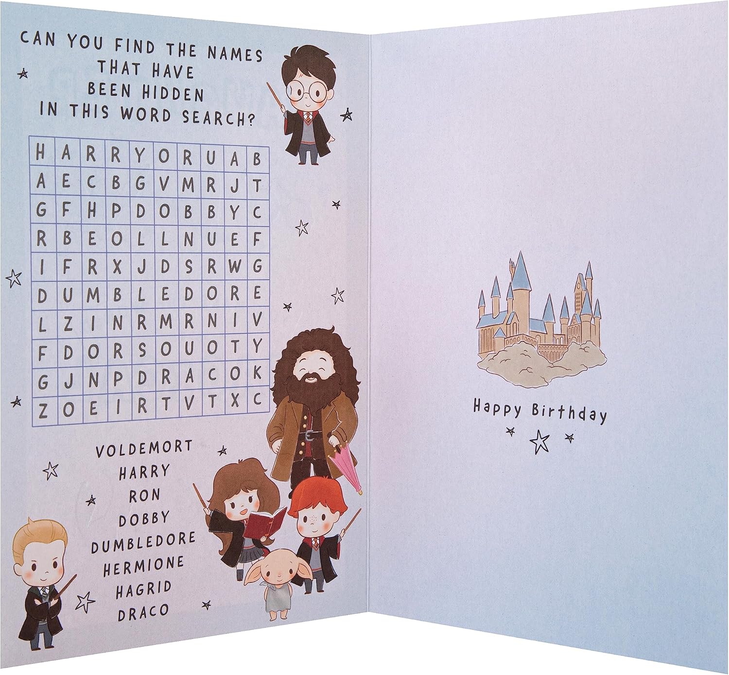 Hallmark Warner Brothers Harry Potter magical daughter birthday greeting card with wizarding-themed design and vibrant illustrations.