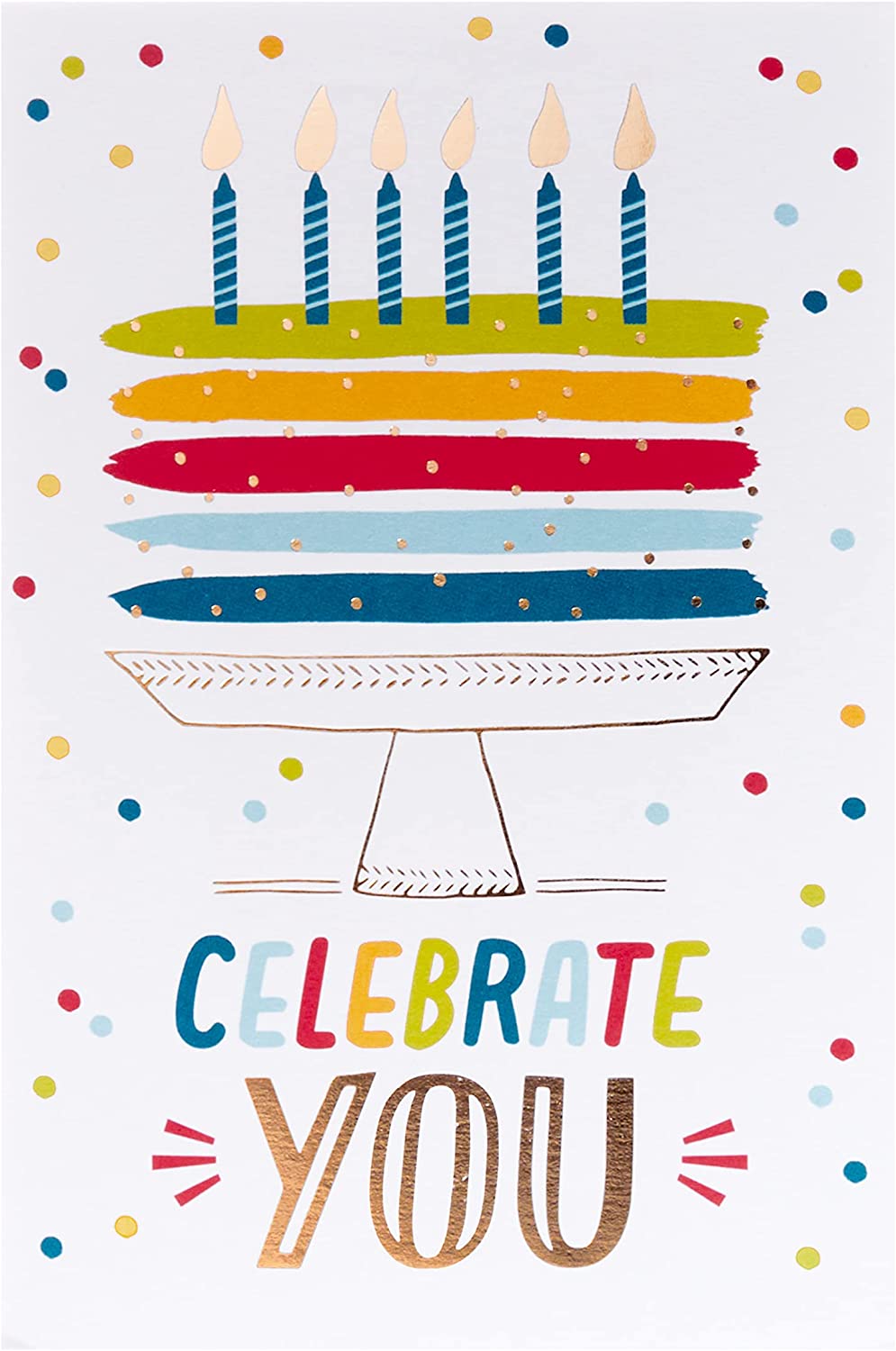 Hallmark Celebrate You birthday card with colorful cake design and digital video greeting feature, ideal for special celebrations.