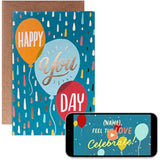 Hallmark Happy You Day balloons design birthday card with colorful balloon illustrations and cheerful message.
