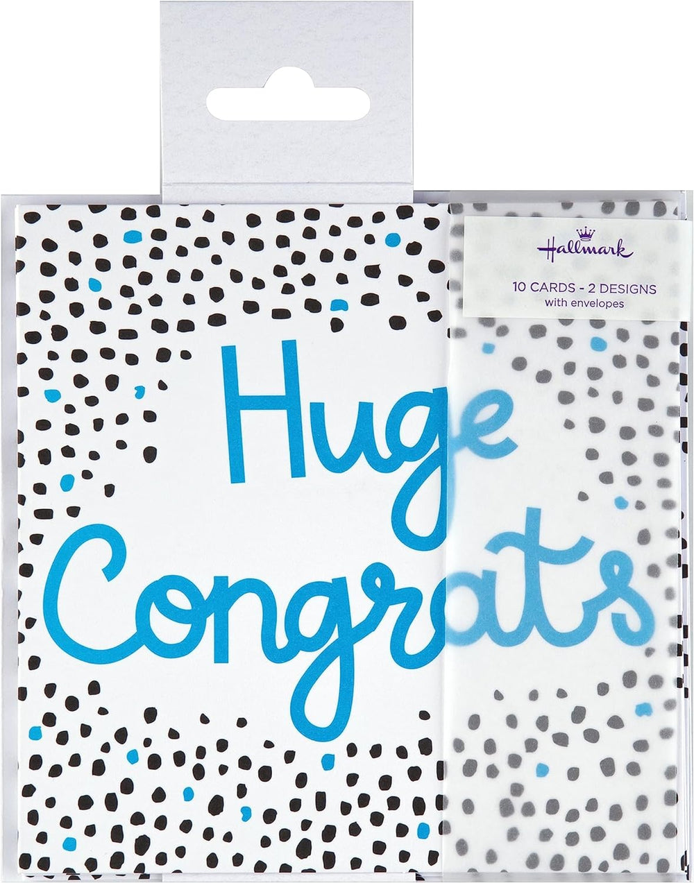 Hallmark congratulations greeting cards pack of 10 with 2 vibrant designs, featuring colorful, celebratory artwork on the front.
