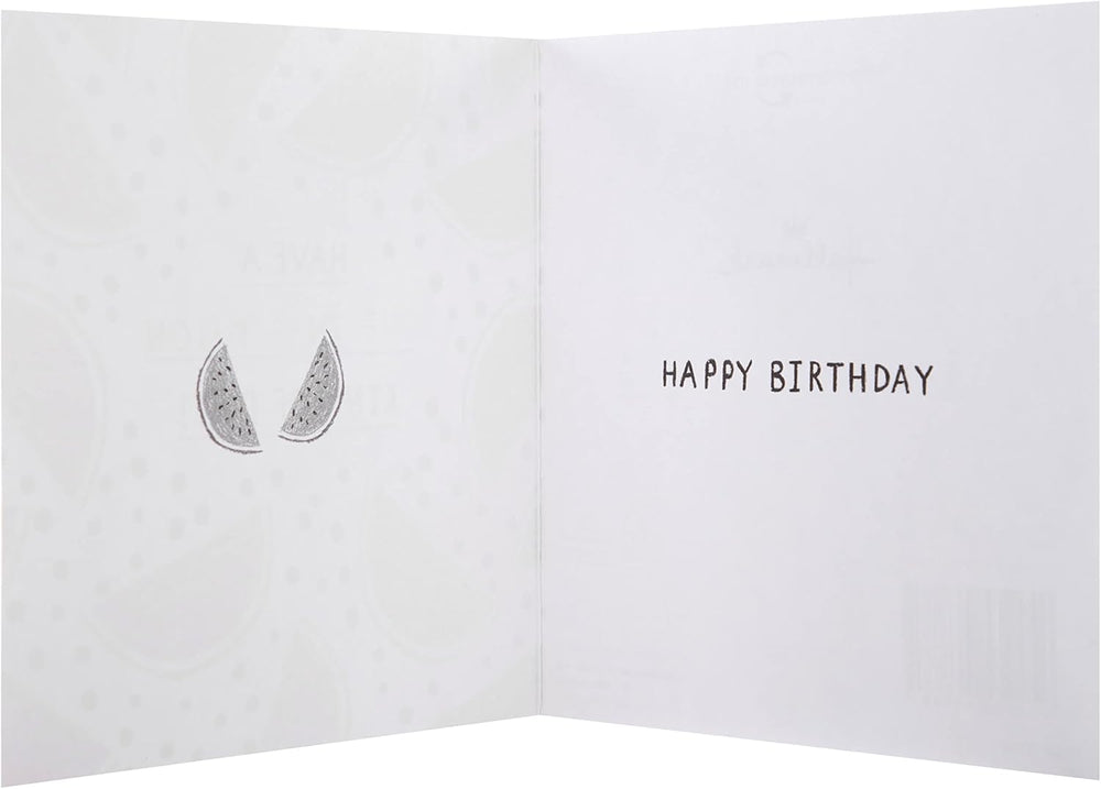 Hallmark fruit-themed kids' birthday greeting cards in 2 bold designs, pack of 10, colorful and playful for celebrations.