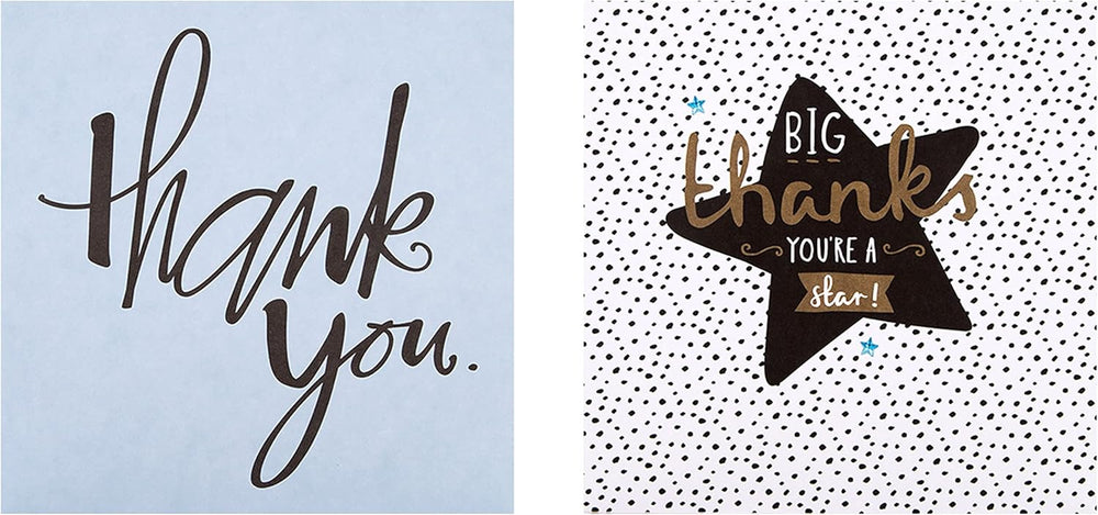 Hallmark contemporary thank you greeting cards multipack of 10 in 5 designs, ideal for expressing gratitude.