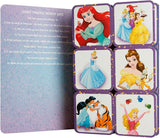 Hallmark Disney Princess birthday card featuring a memory game with colorful princess images on a themed greeting card.